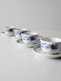 vintage Porsgrund porcelain tea cup and saucer sets
