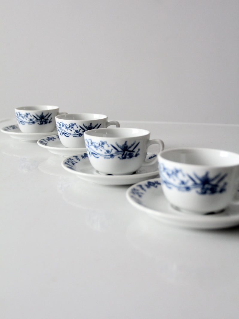 vintage Porsgrund porcelain tea cup and saucer sets