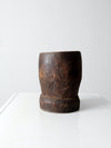 antique wooden mortar