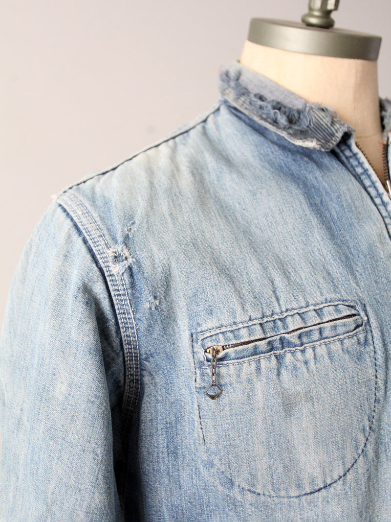 vintage distressed Osh Kosh denim work jacket