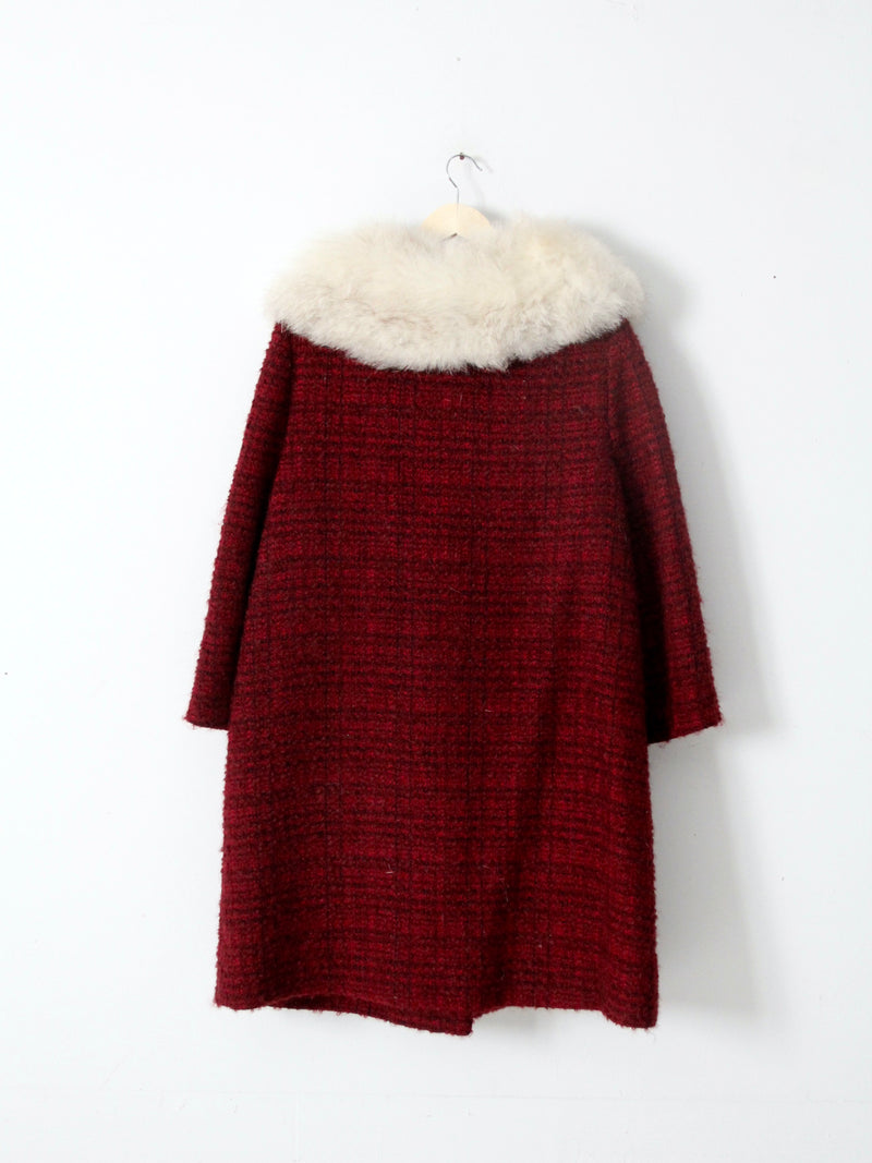 vintage 60s swing coat with fur collar