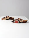 vintage kilim mules, size 8
