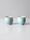 vintage studio pottery cachepots pair