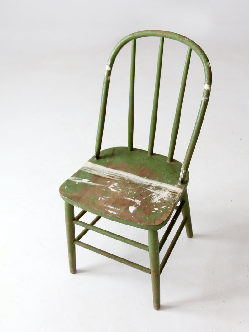 antique painted spindle back chair