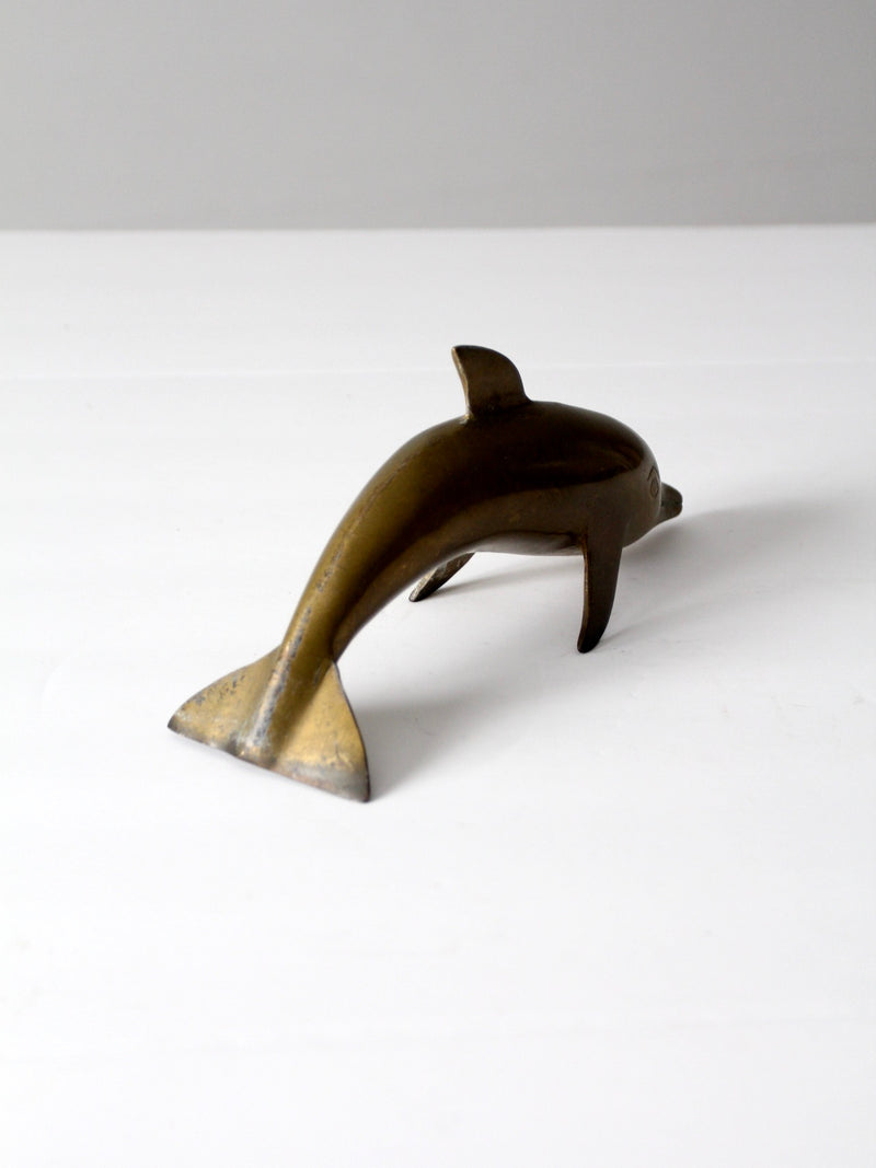 mid-century brass dolphin