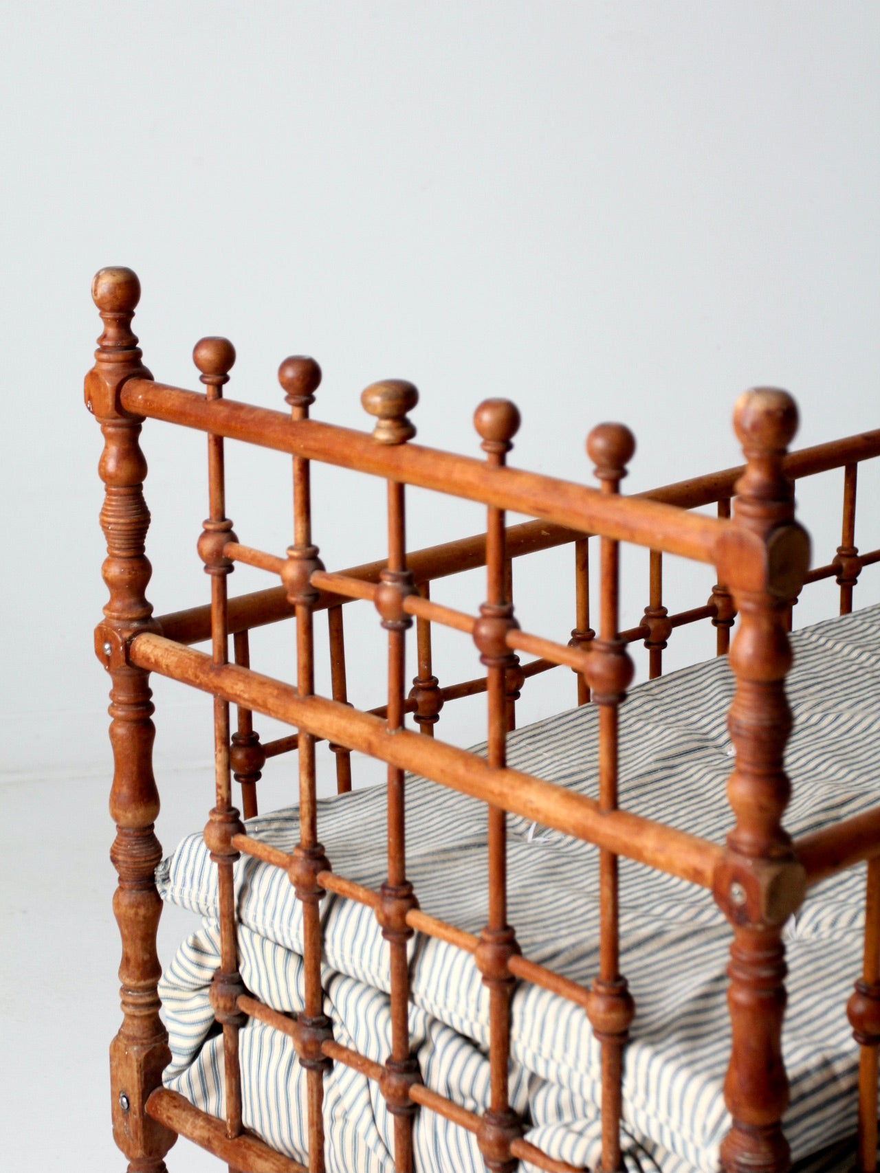 antique Victorian wooden frame bed