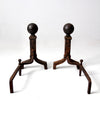 antique wrought iron andirons