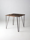 mid-century hairpin leg iron table