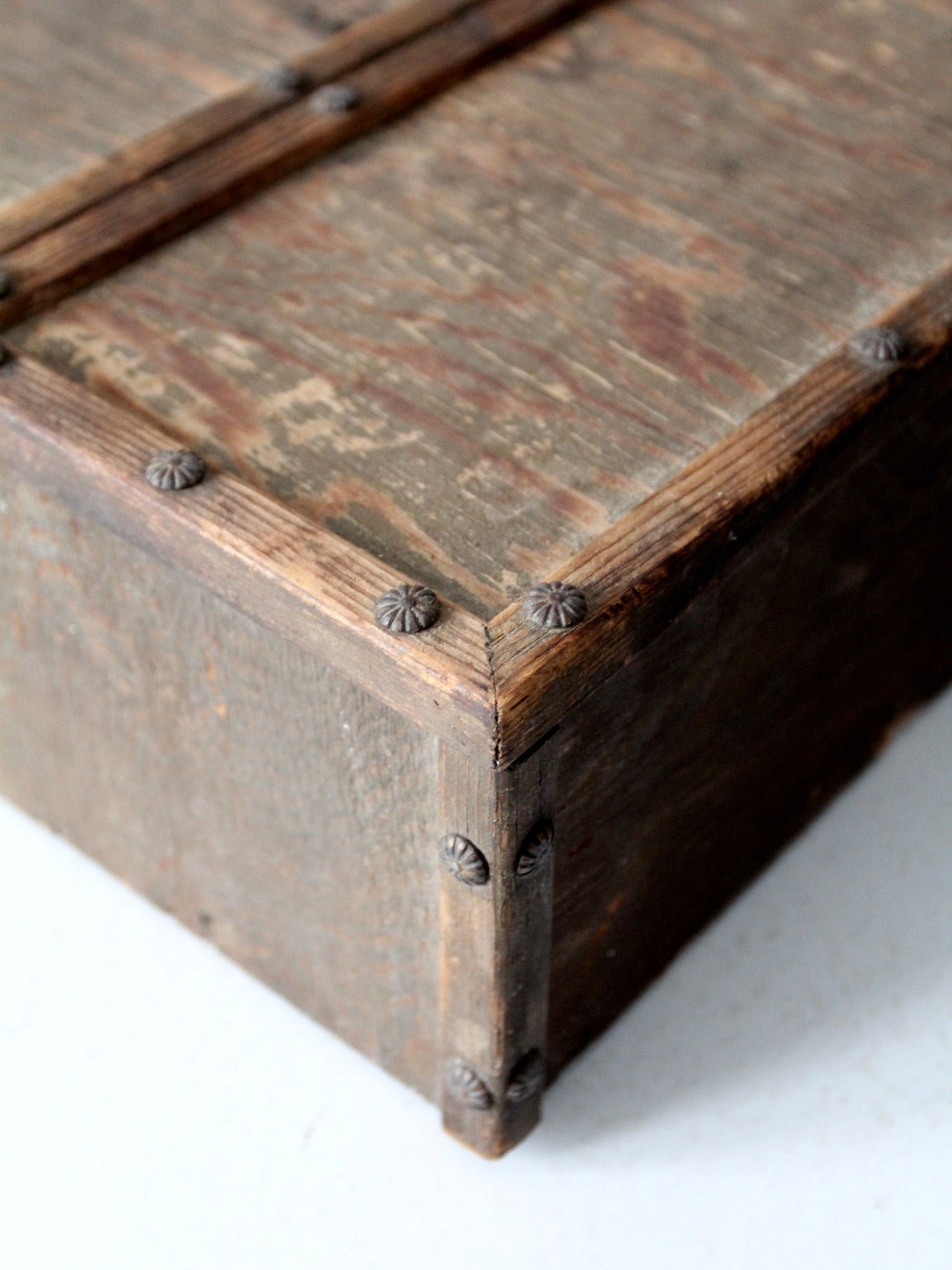 vintage wooden double lid box – 86 Vintage