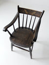 antique stencil back arm chair