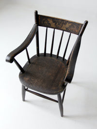 antique stencil back arm chair