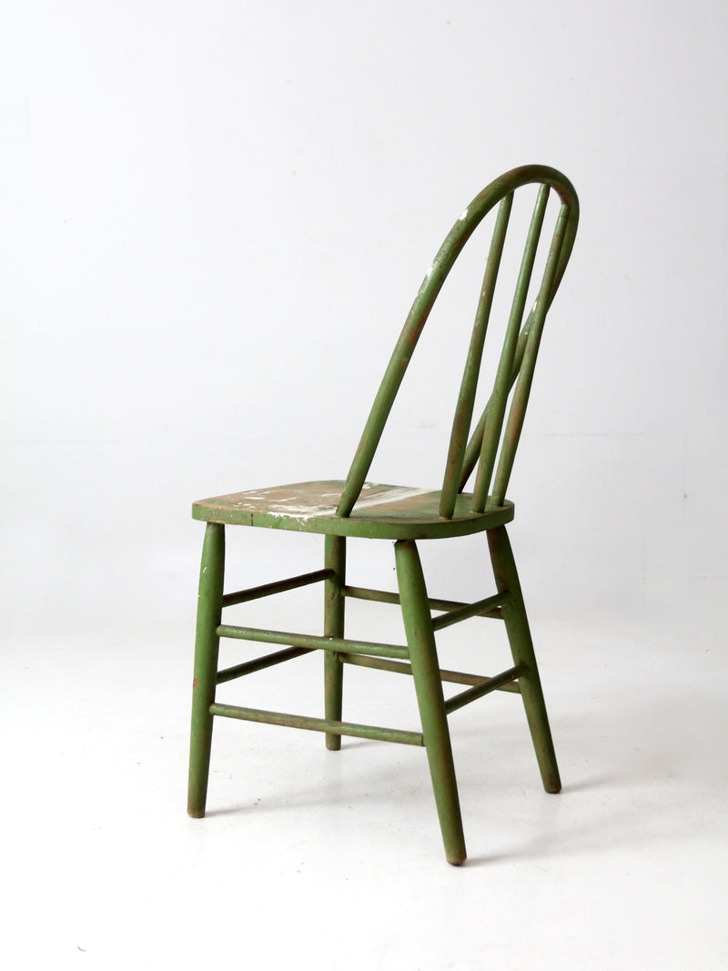 antique painted spindle back chair