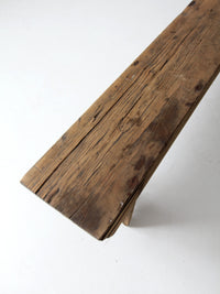 antique primitive wood bench 7ft