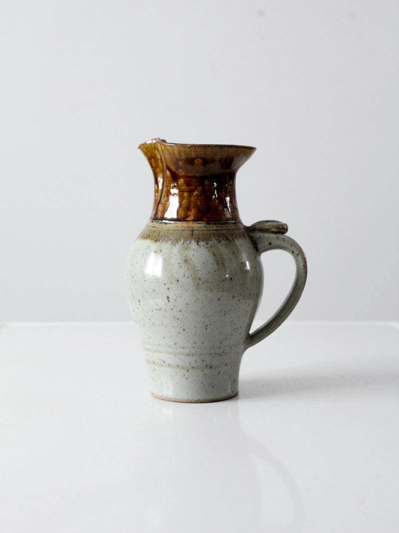 vintage studio pottery pitcher circa 1980