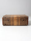 vintage striped suitcase