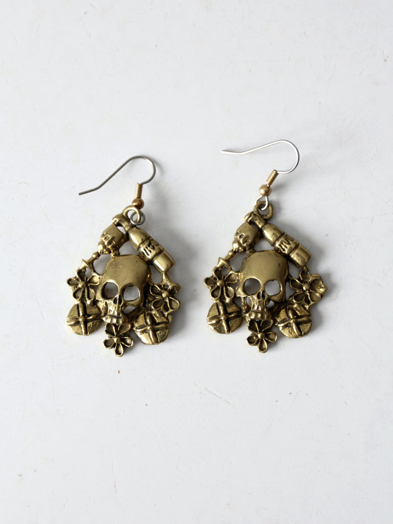 vintage skull dangle earrings