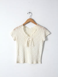 vintage white lace blouse