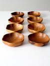 mid-century wooden serving bowl set