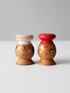 mid-century wood salt & pepper shaker set