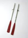 vintage painted wooden oars pair