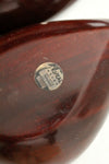 mid-century tropical wooden bowl pair
