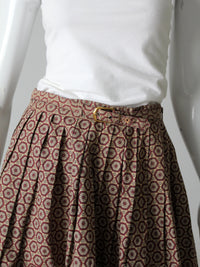vintage 60s geometric print belted skirt