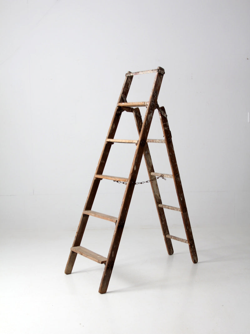 vintage rustic folding ladder