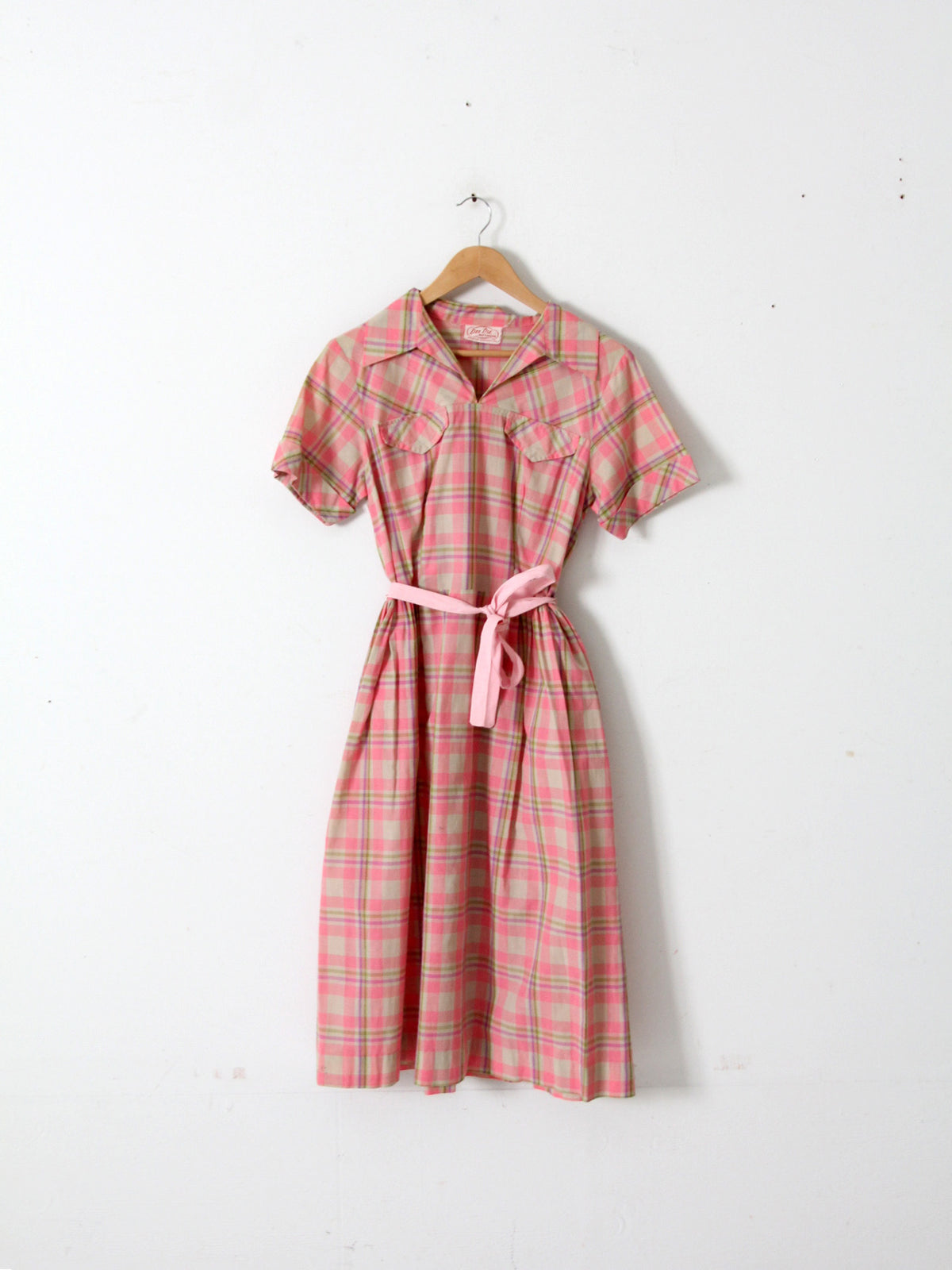 vintage 50s plaid dress