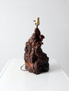 mid-century burl wood lamp