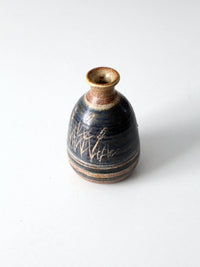 vintage studio pottery bottleneck vase