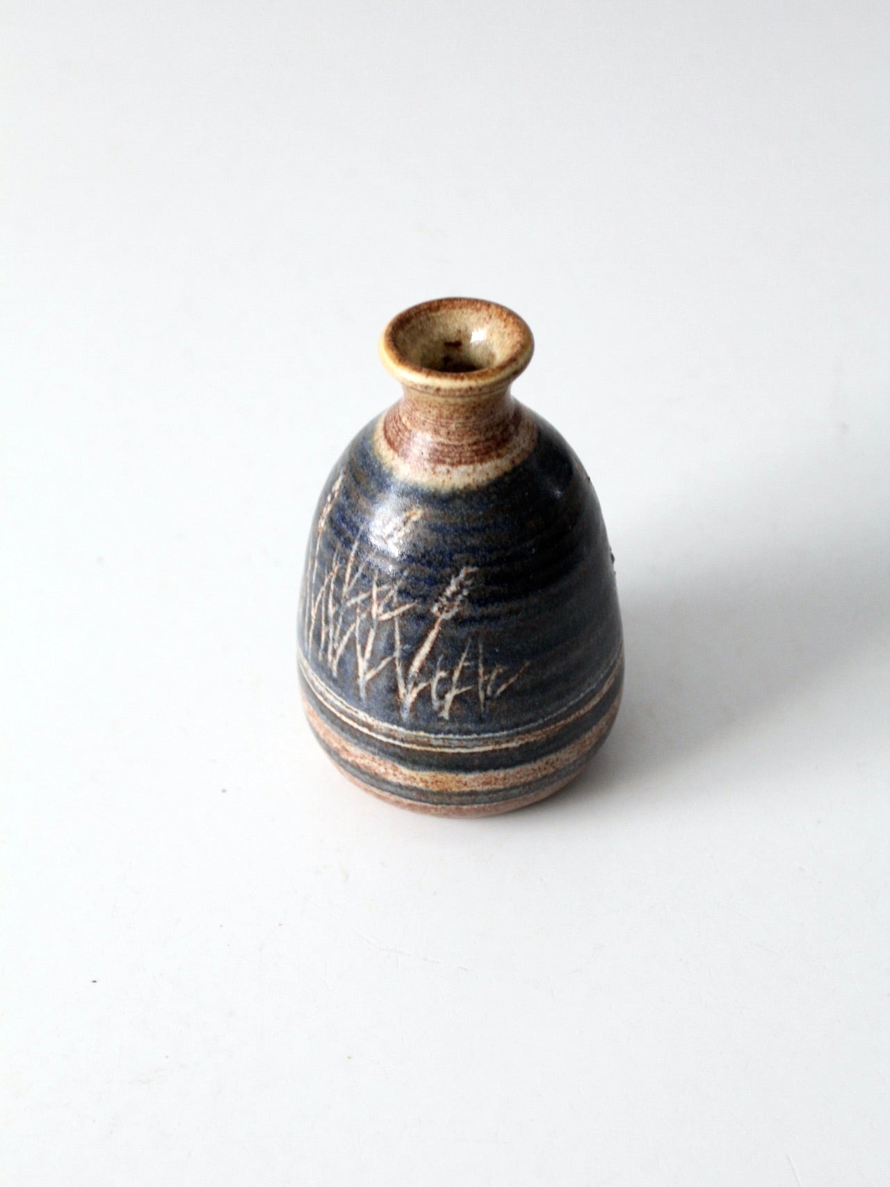 vintage studio pottery bottleneck vase