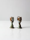 vintage studio pottery candle holders