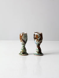 vintage studio pottery candle holders