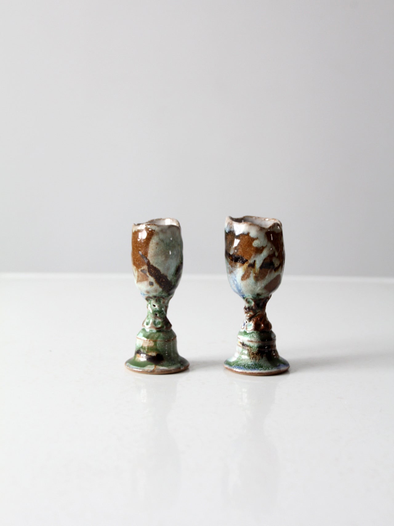 vintage studio pottery candle holders