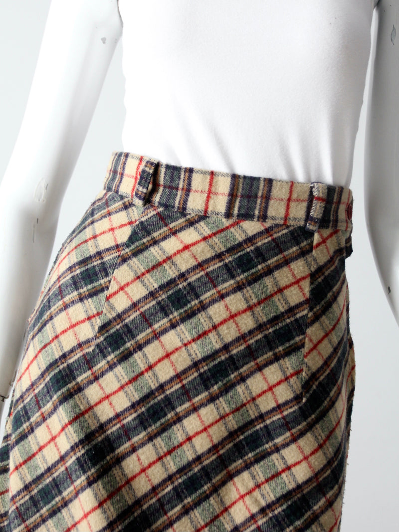 vintage plaid maxi skirt