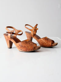 vintage 70s leather heels