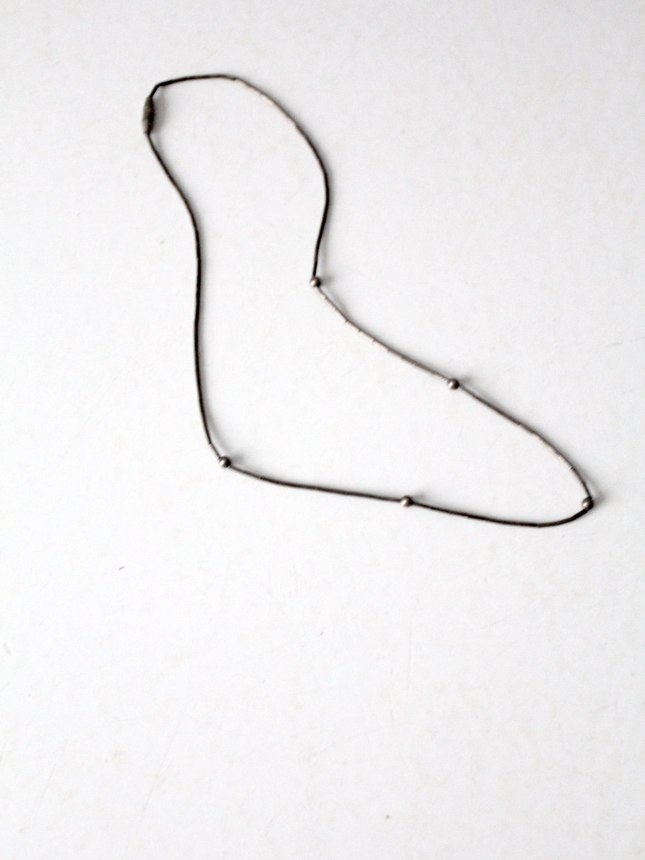 vintage silver tone chain necklace