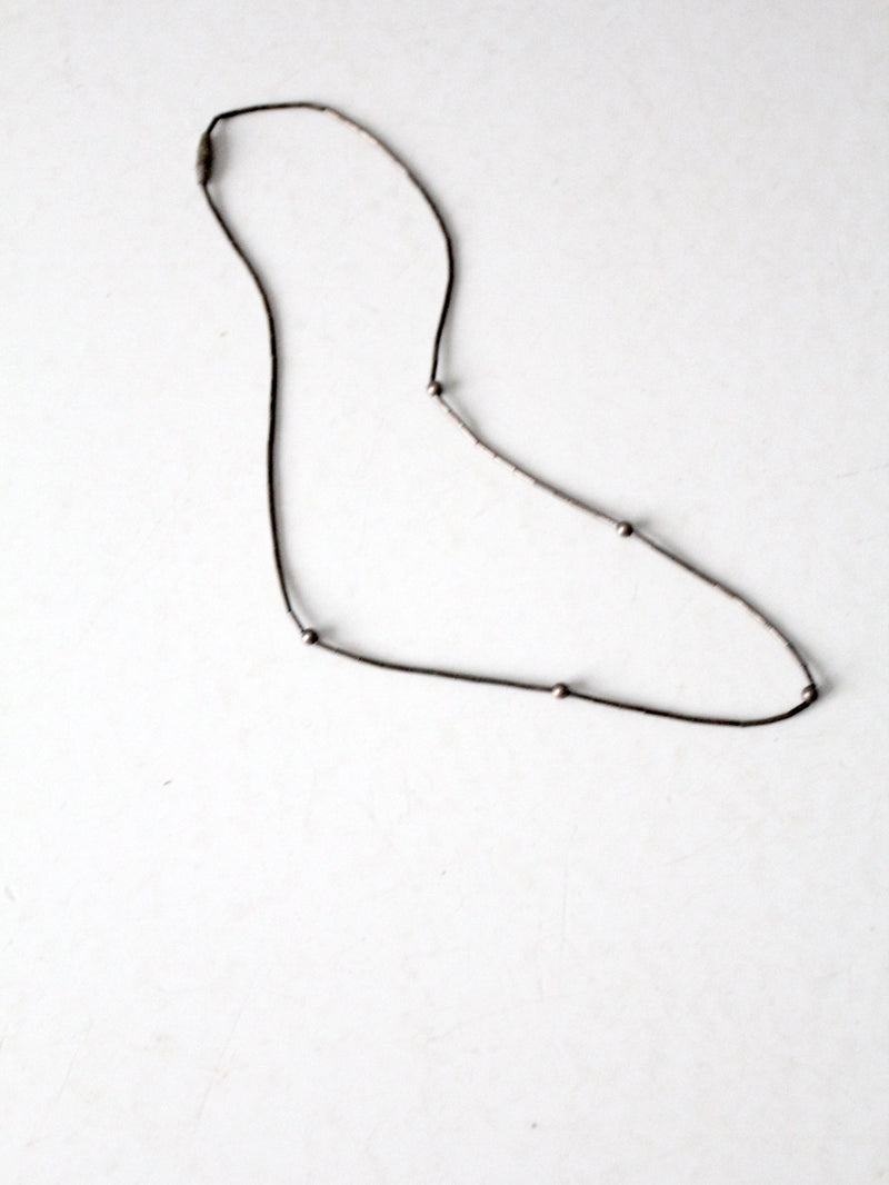 vintage silver tone chain necklace