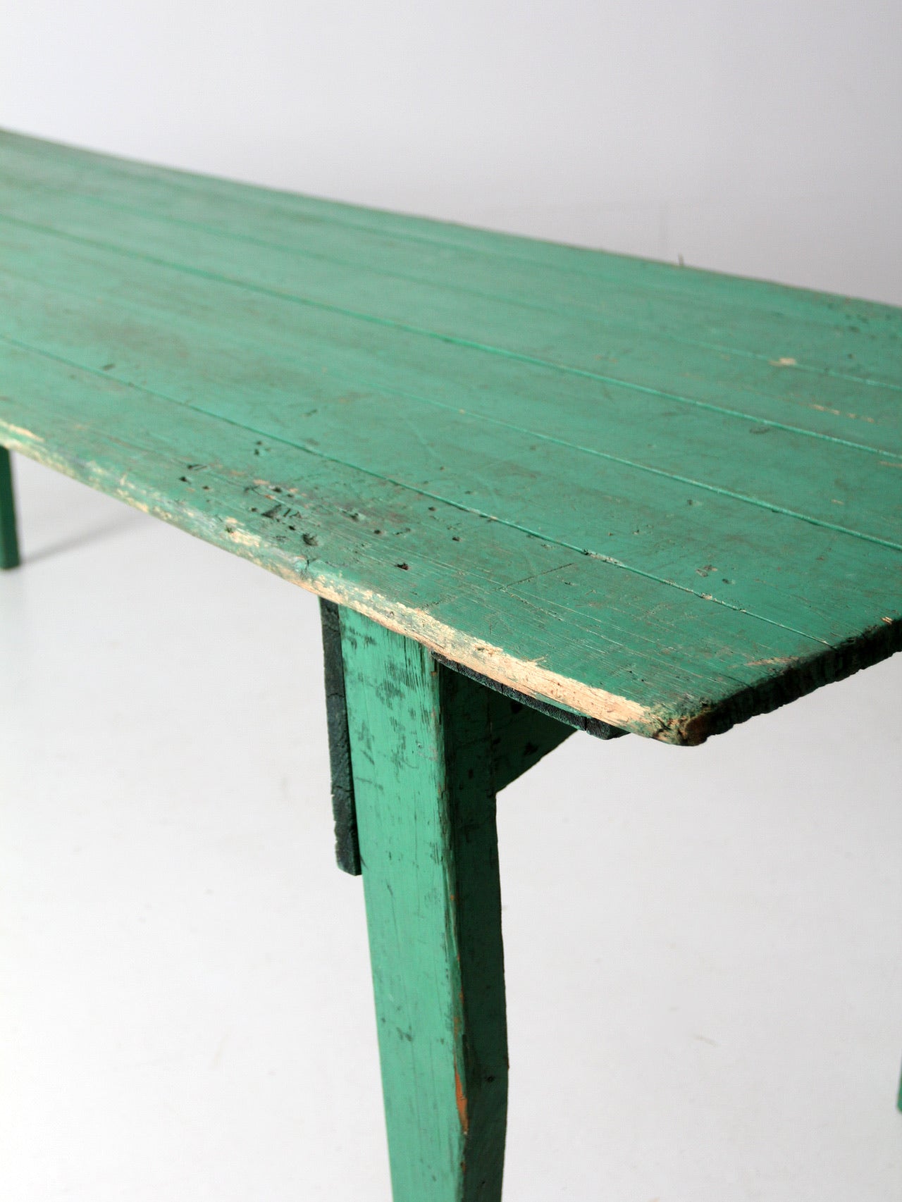 antique painted wooden folding table 8 ft – 86 Vintage