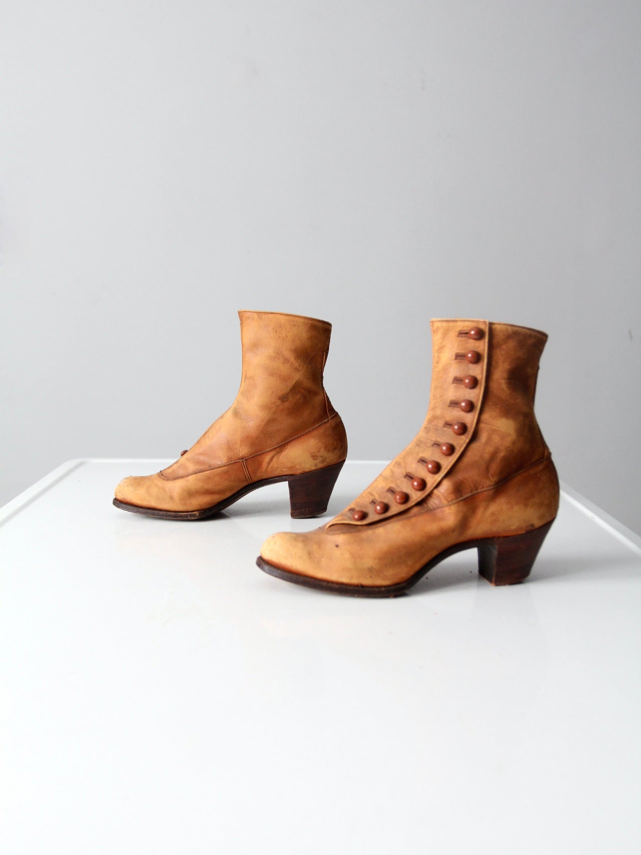 Edwardian leather side button boots – 86 Vintage