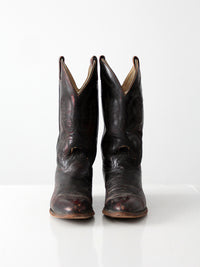 vintage black leather cowboy boots, men's size 9