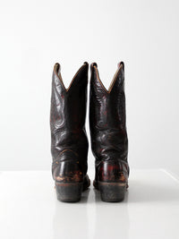 vintage black leather cowboy boots, men's size 9