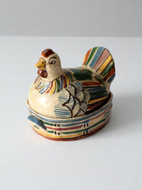 vintage Tonala ceramic chicken covered dish