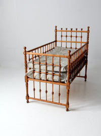 antique Victorian wooden frame bed