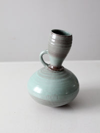 vintage studio art pottery tilted vase