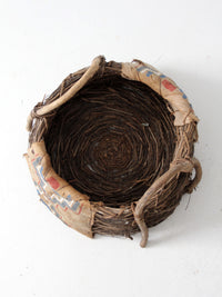 antique painted bark basket