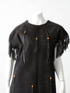 vintage suede leather fringe dress