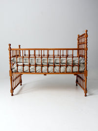 antique Victorian wooden frame bed
