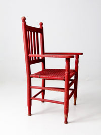 antique woven seat arm chair