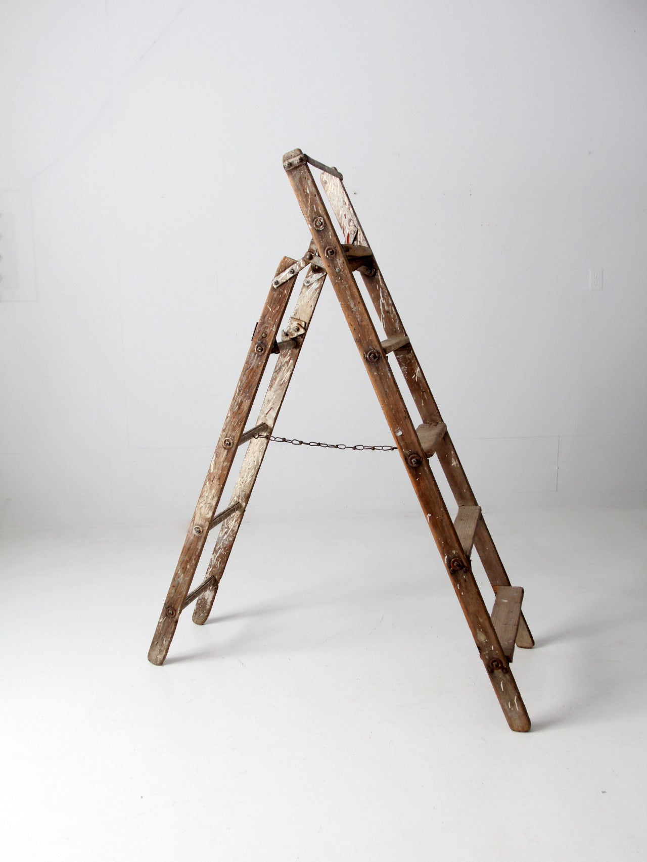 vintage rustic folding ladder – 86 Vintage